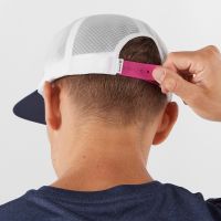 SALOMON TRUCKER FLAT CAP  FUCHSIA RED ET NIGHT SKY Casquette running pas cher