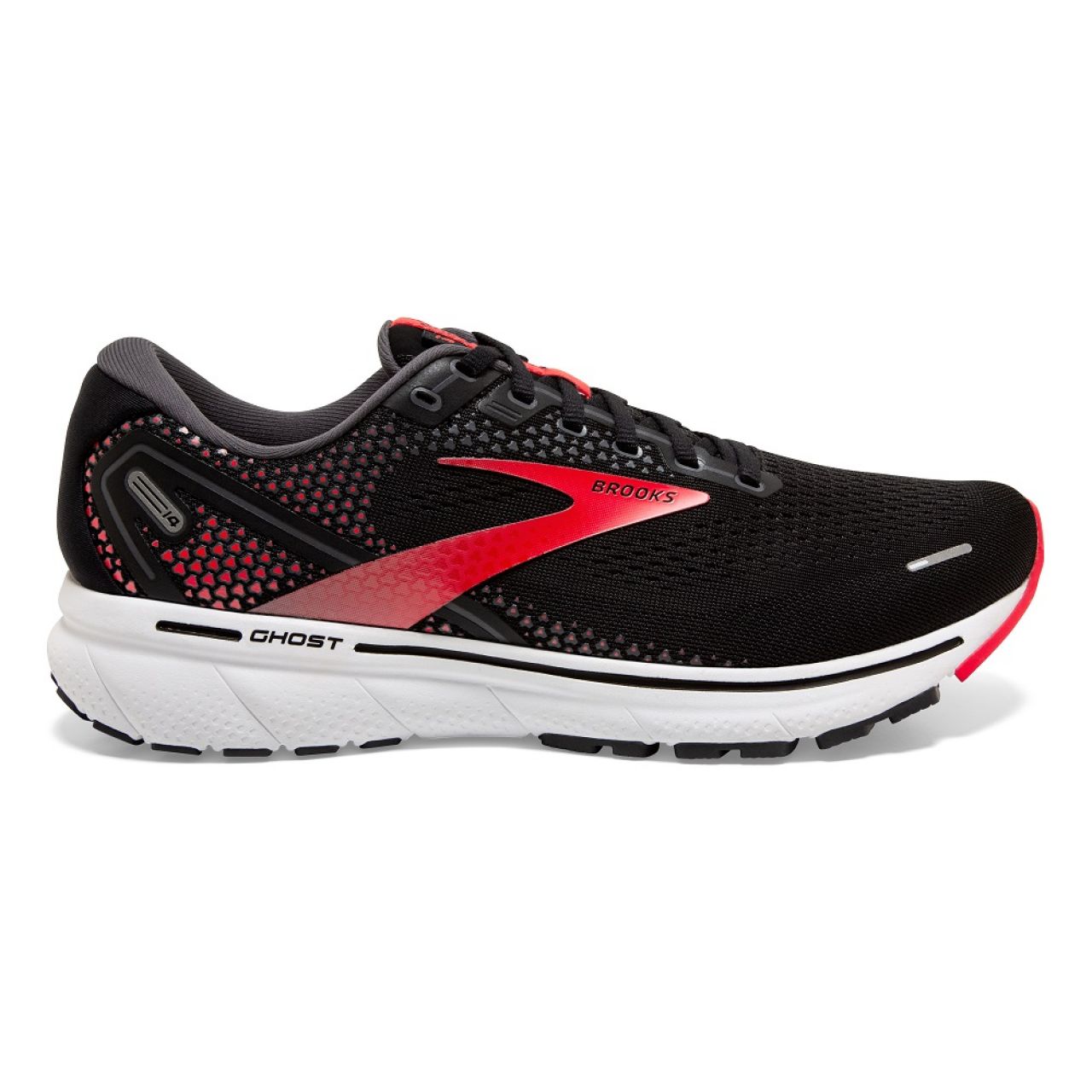 BROOKS GHOST 14 WIDE NOIRE ET ROUGE Chaussures pour pieds larges