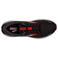 BROOKS GHOST 14 WIDE NOIRE ET ROUGE  Chaussures pour pieds larges pas cher