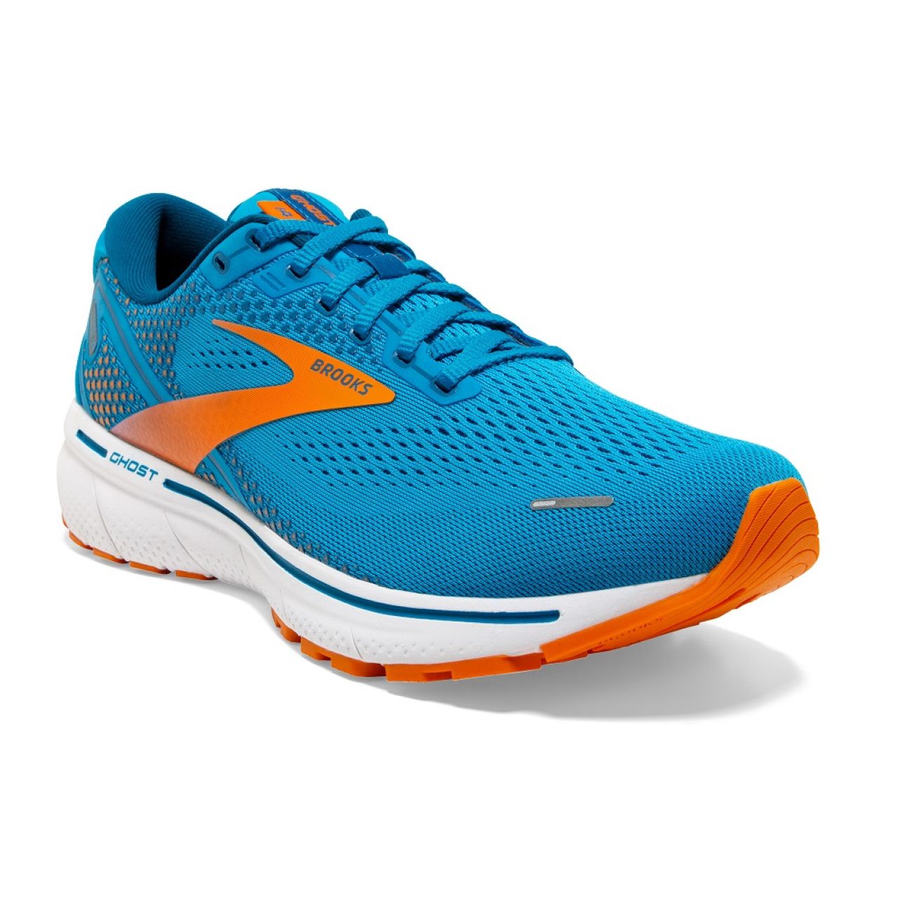 BROOKS GHOST 14 VIVID BLUE ET ORANGE  Chaussures de running