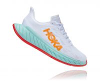 HOKA  CARBON X2 WHITE BLAZING ORANGE  Chaussures de running pas cher