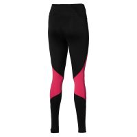 MIZUNO ACTIVE WARMALITE TIGHT NOIR ET ROSE  Collant running femme pas cher