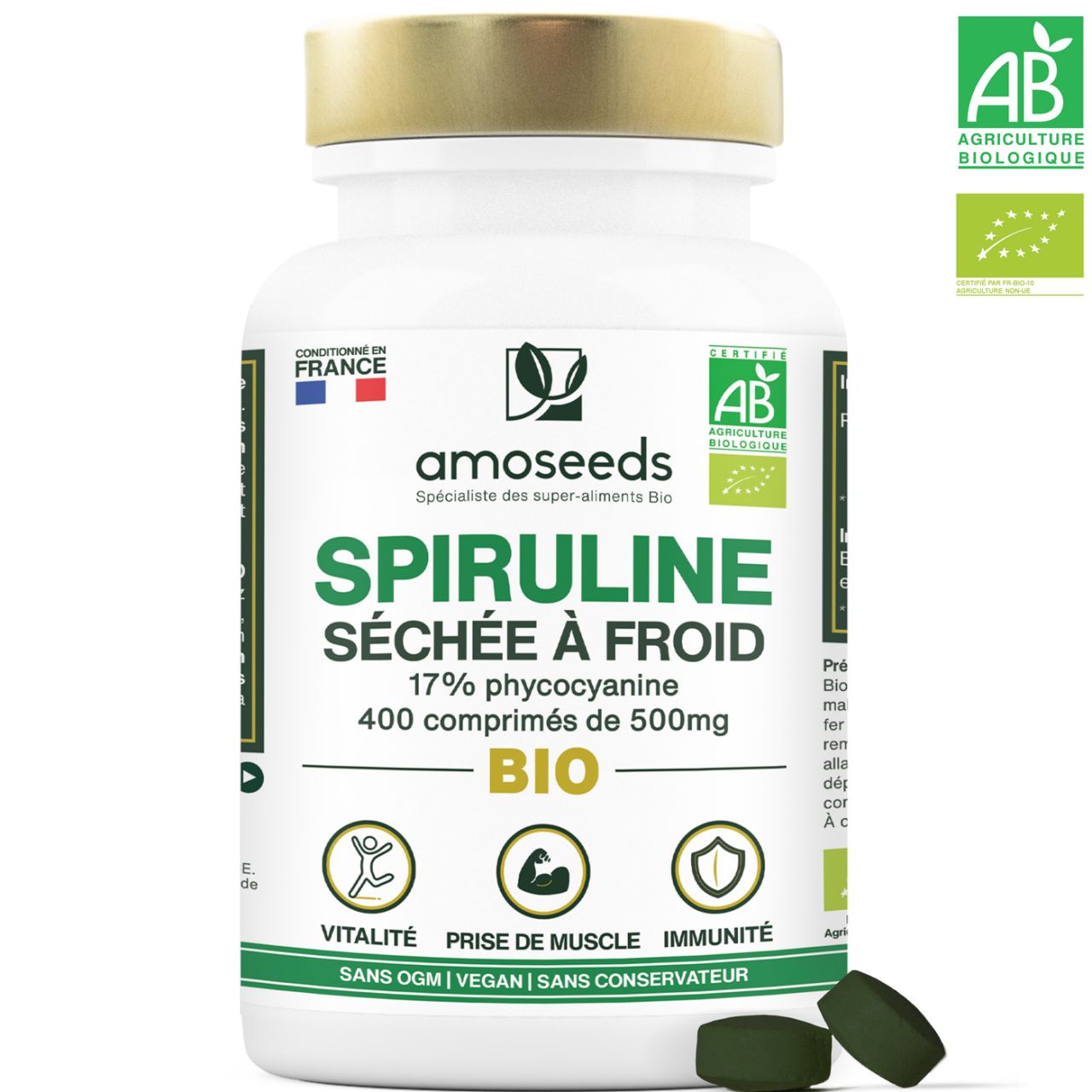 AMOSEEDS SPIRULINE BIO 17% PHYCOCYANINE