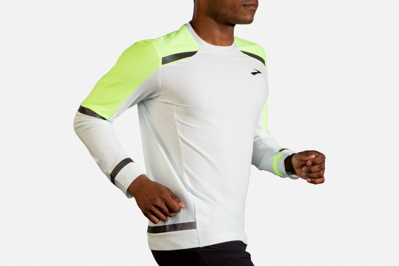 BROOKS CARBONITE LONG SLEEVE VISIBLE Maillot running brooks