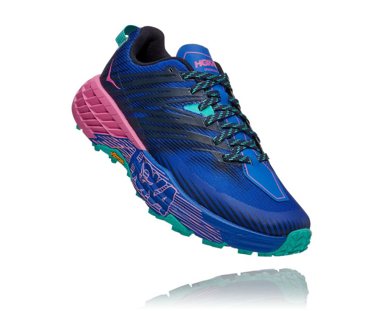 HOKA SPEEDGOAT 4 BLEUE ET ROSE Chaussures de trail