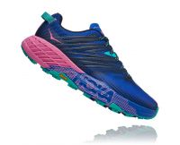 HOKA SPEEDGOAT 4 BLEUE ET ROSE Chaussures de trail pas cher