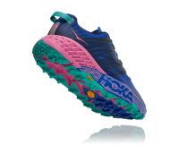 HOKA SPEEDGOAT 4 BLEUE ET ROSE Chaussures de trail pas cher