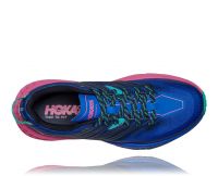 HOKA SPEEDGOAT 4 BLEUE ET ROSE Chaussures de trail pas cher