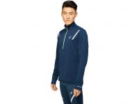 ASICS LITE SHOW  WINTER LS DEMI ZIP TOP FRENCH BLUE Maillot chaud pas cher