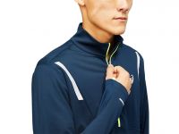 ASICS LITE SHOW  WINTER LS DEMI ZIP TOP FRENCH BLUE Maillot chaud pas cher