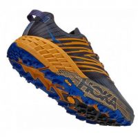 HOKA SPEEDGOAT 4 BLEUE ET ORANGE Chaussures de trail pas cher