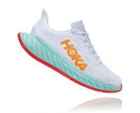 HOKA  CARBON X 2 WHITE BLAZING ORANGE Chaussures de running pas cher