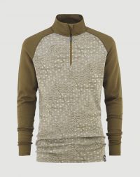 BULA GEO MERINO WOOL HALFZIP MOSS  Sous vetement technique en laine merinos