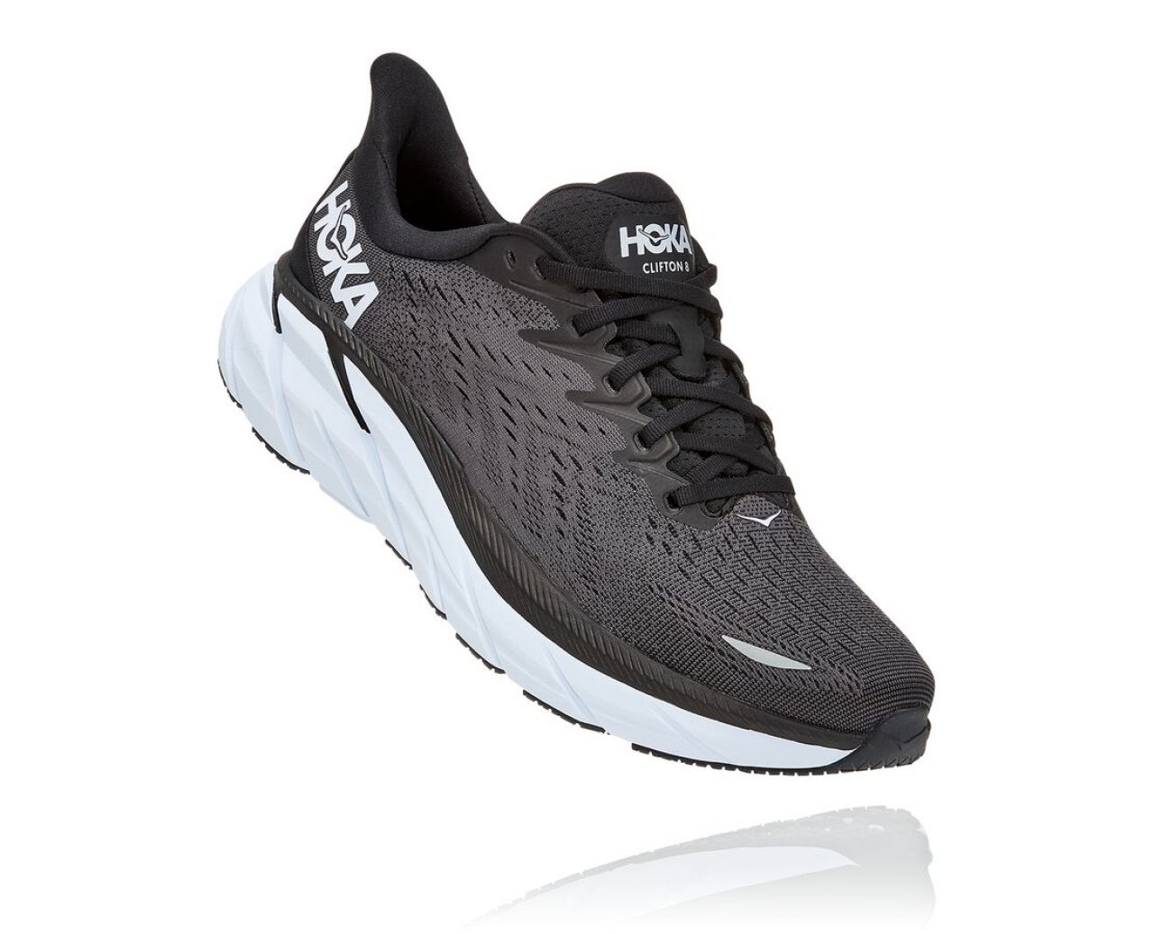 HOKA  CLIFTON 8 NOIRE ET BLANCHE Chaussures de running