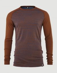 BULA GEO MERINO WOOL CREW WALNUT Sous vetement technique en laine merinos