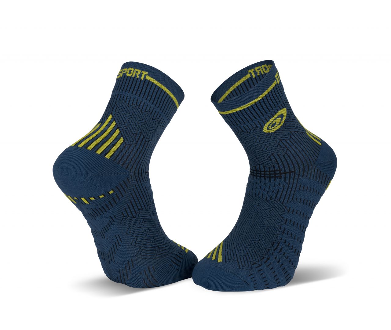 BV SPORT CHAUSSETTE RUN MARATHON BLEUE ET JAUNE Made in France