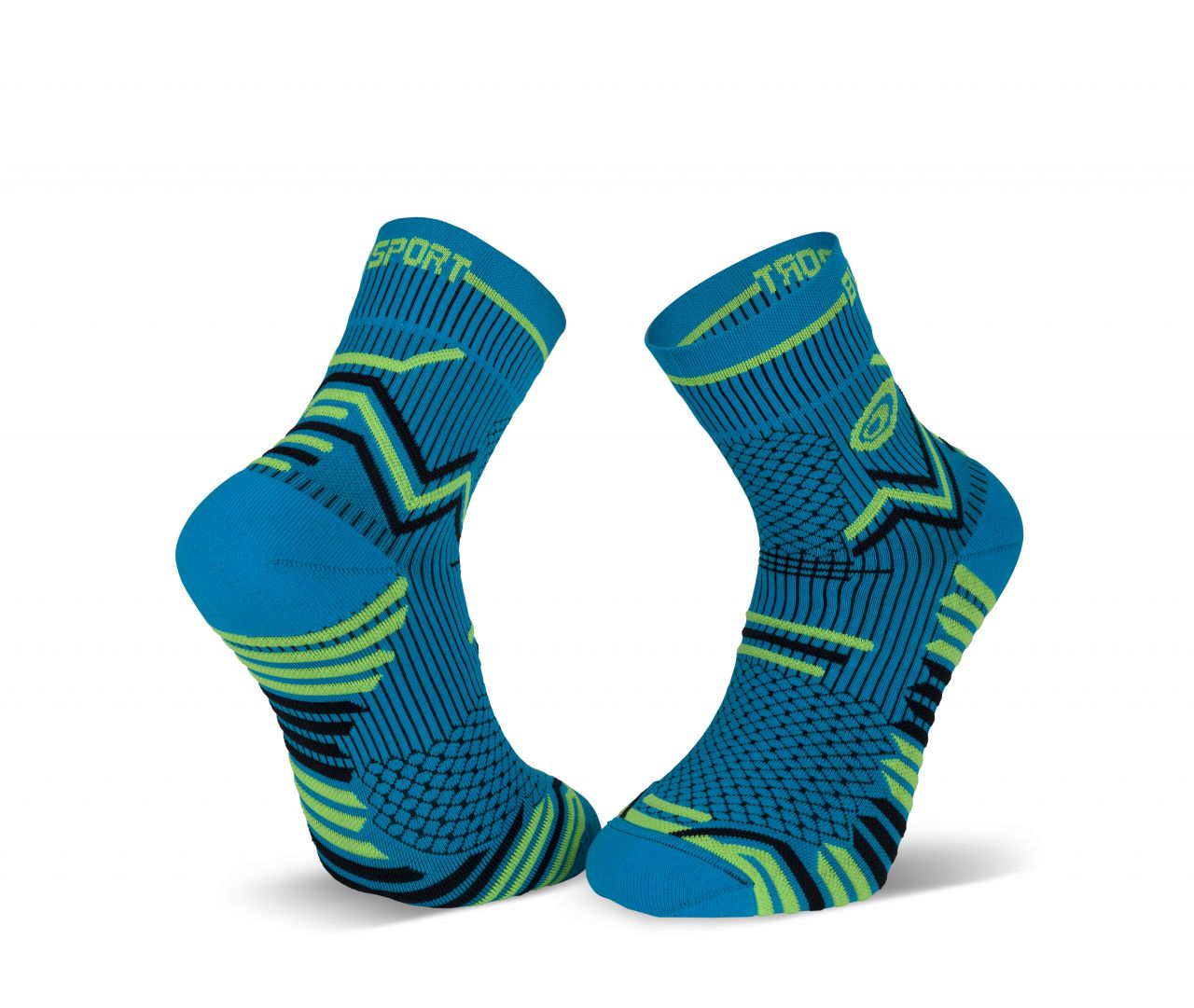BV SPORT CHAUSSETTES ULTRA TRAIL BLEUE ET VERTE Made in France