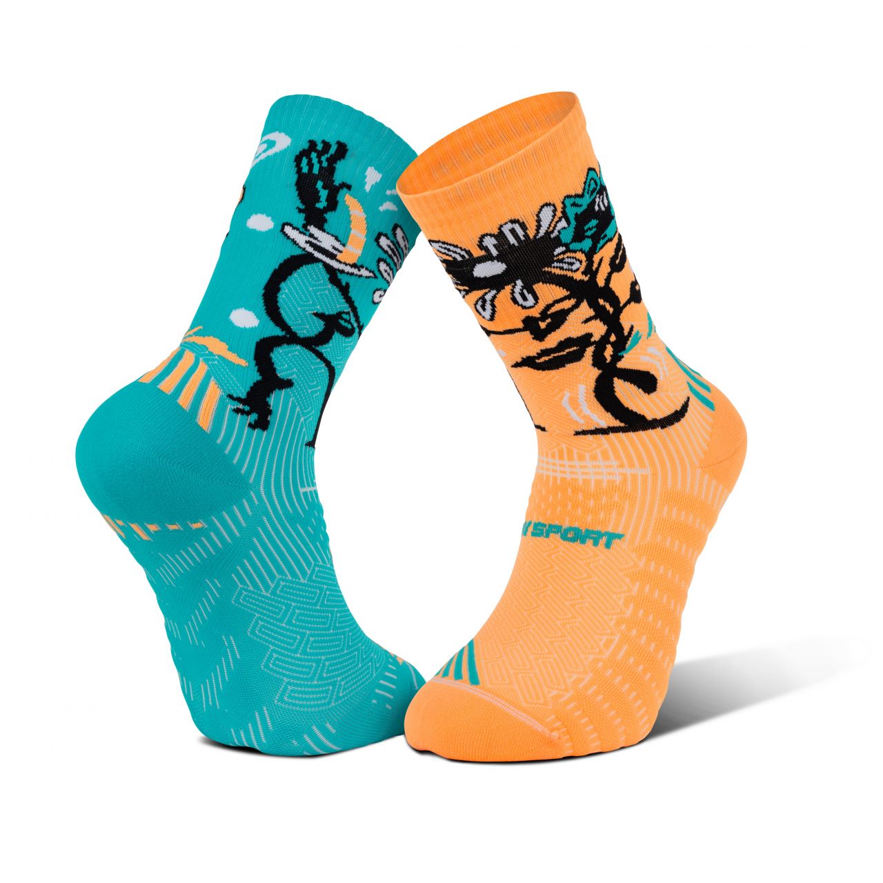 BV SPORT CHAUSSETTE RUN COLLECTOR NHOBI SAMBA ORANGE Made in France