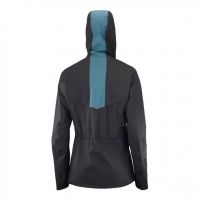 SALOMON BONATTI WP JK BLACK ET MALLARD BLUE Veste running étanche  homme pas cher