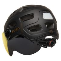 CAIRN CASQUE QUARTZ VISOR LED USB MAT BLACK GOLD Casque vélo pas cher