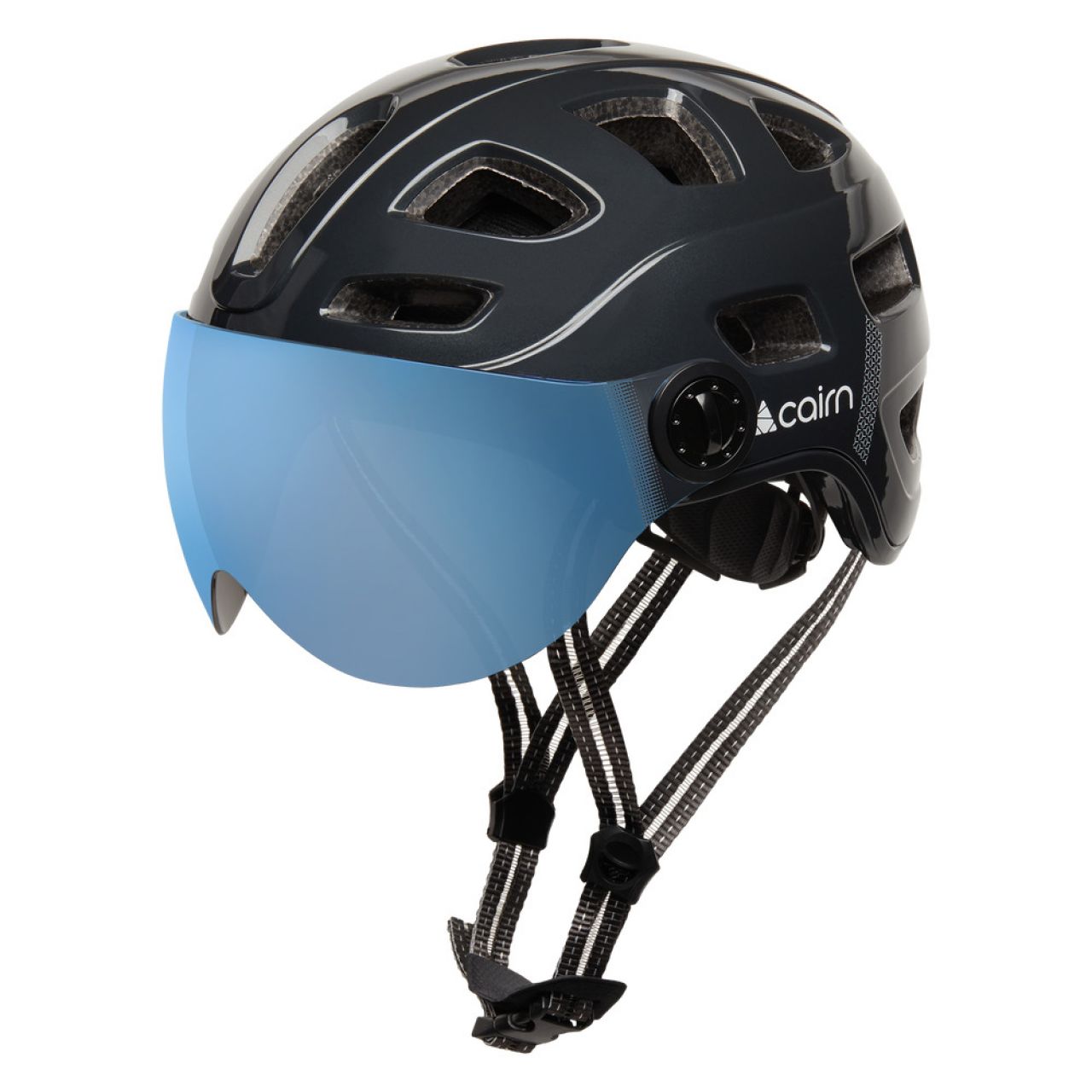 CAIRN CASQUE QUARTZ VISOR LED USB SHINY SHADOW Casque vélo