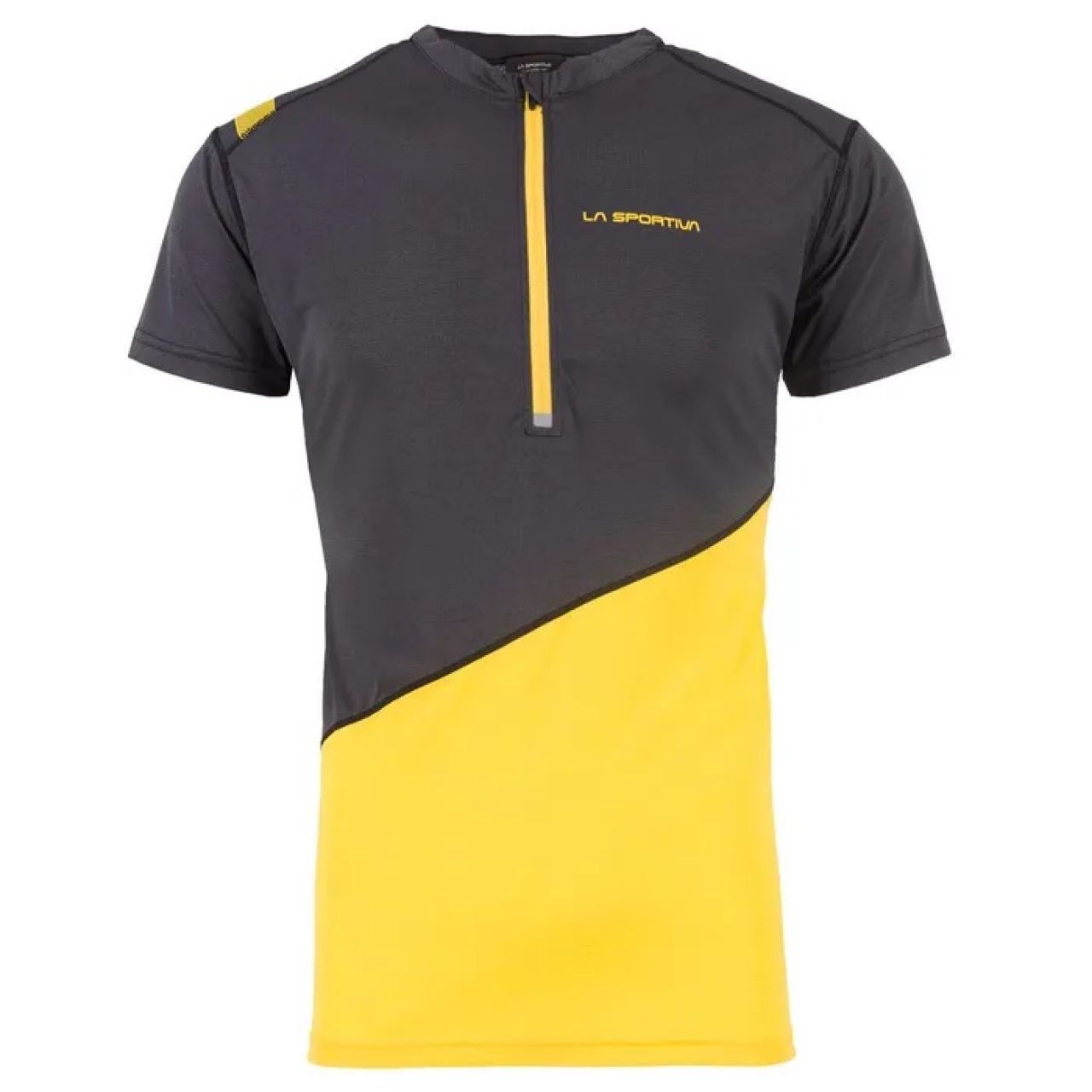 LA SPORTIVA LIMITLESS T SHIRT BLACK YELLOW Tee shirt running homme