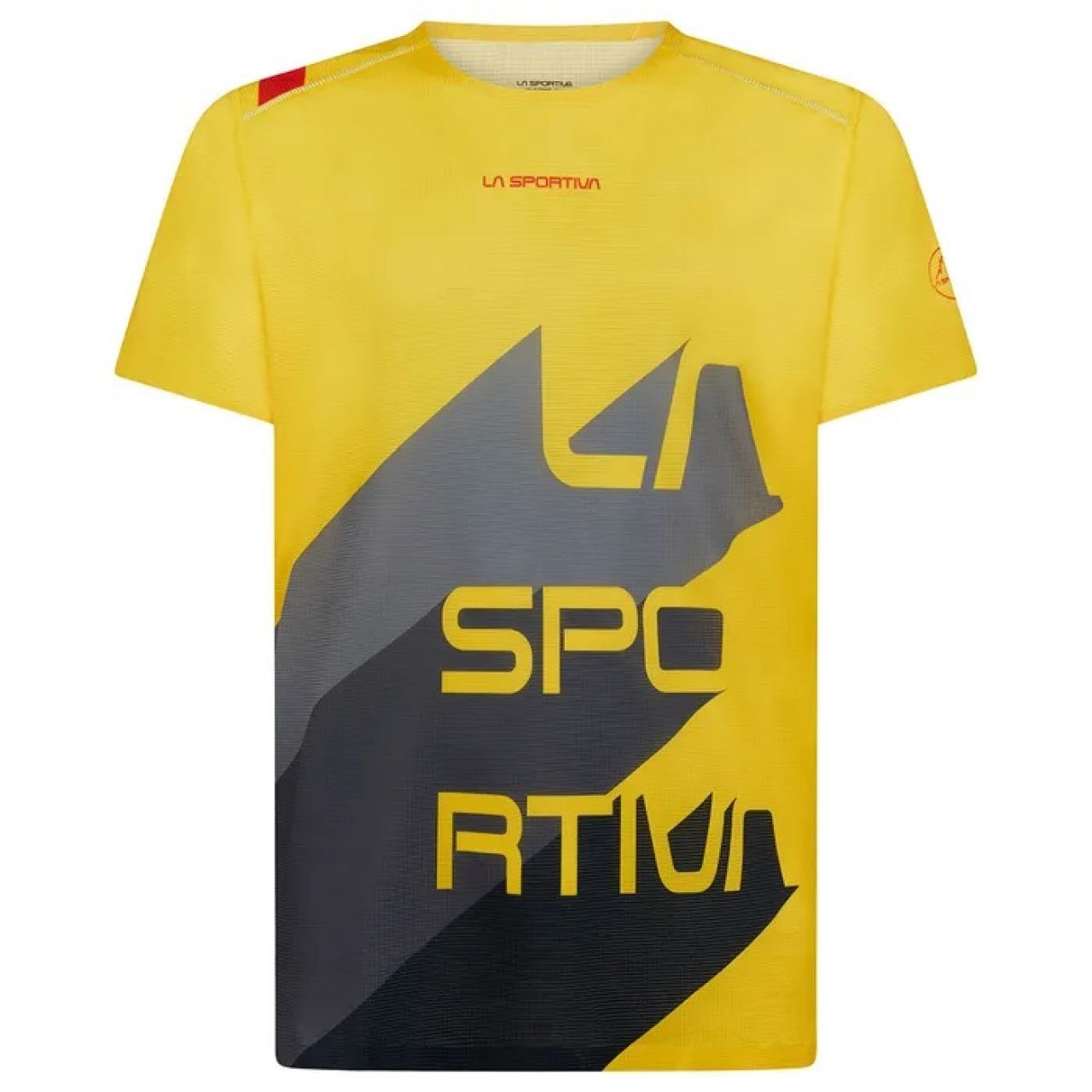 LA SPORTIVA STREAM T SHIRT YELLOW ET CARBON Tee shirt running homme