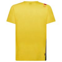 LA SPORTIVA STREAM T SHIRT YELLOW ET CARBON Tee shirt running homme pas cher