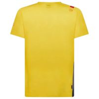 LA SPORTIVA STREAM T SHIRT YELLOW ET CARBON Tee shirt running homme pas cher