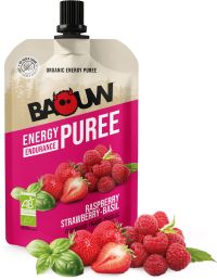 BAOUW  PUREE FRAMBOISE FRAISE ET BASILIC 90g Compote  énergetique