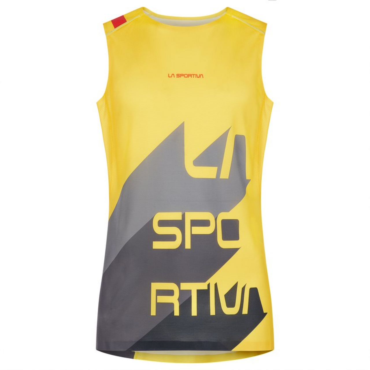 LA SPORTIVA VERT TANK YELLOW ET CARBON Débardeur running homme