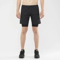 SALOMON CROSS TWINSKIN SHORT NOIR Short Running 2 en 1 pas cher