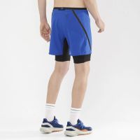 SALOMON CROSS TWINSKIN SHORT NAUTICAL BLUE Short Running 2 en 1 pas cher