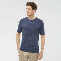 SALOMON ESSENTIAL SEAMLESS SS TEE DARK DENIM Tee shirt sans coutures pas cher