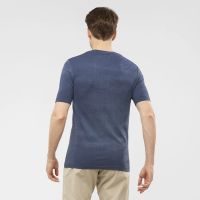 SALOMON ESSENTIAL SEAMLESS SS TEE DARK DENIM Tee shirt sans coutures pas cher