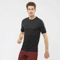 SALOMON ESSENTIAL SEAMLESS SS TEE BLACK Tee shirt sans coutures pas cher