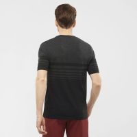 SALOMON ESSENTIAL SEAMLESS SS TEE BLACK Tee shirt sans coutures pas cher