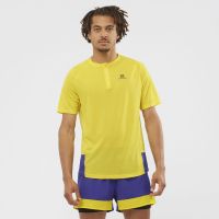 SALOMON CROSS REBEL HZ TEE EMIRE YELLOW Tee shirt zippé pas cher