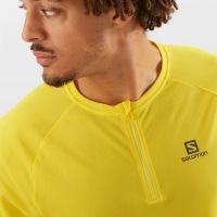 SALOMON CROSS REBEL HZ TEE EMIRE YELLOW Tee shirt zippé pas cher