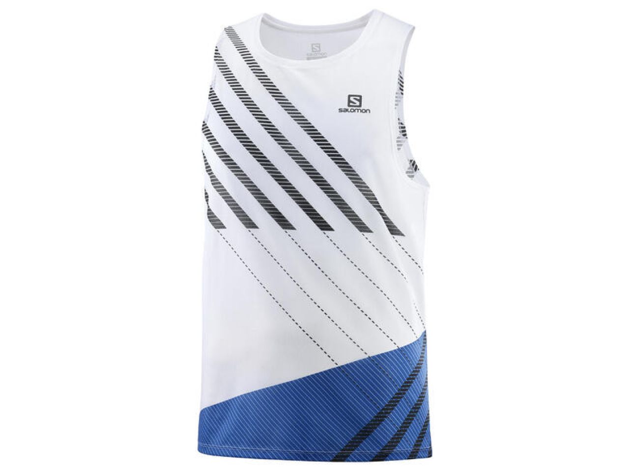 SALOMON SENSE AERO TANK BLANC ET  BLEU Débardeur de running