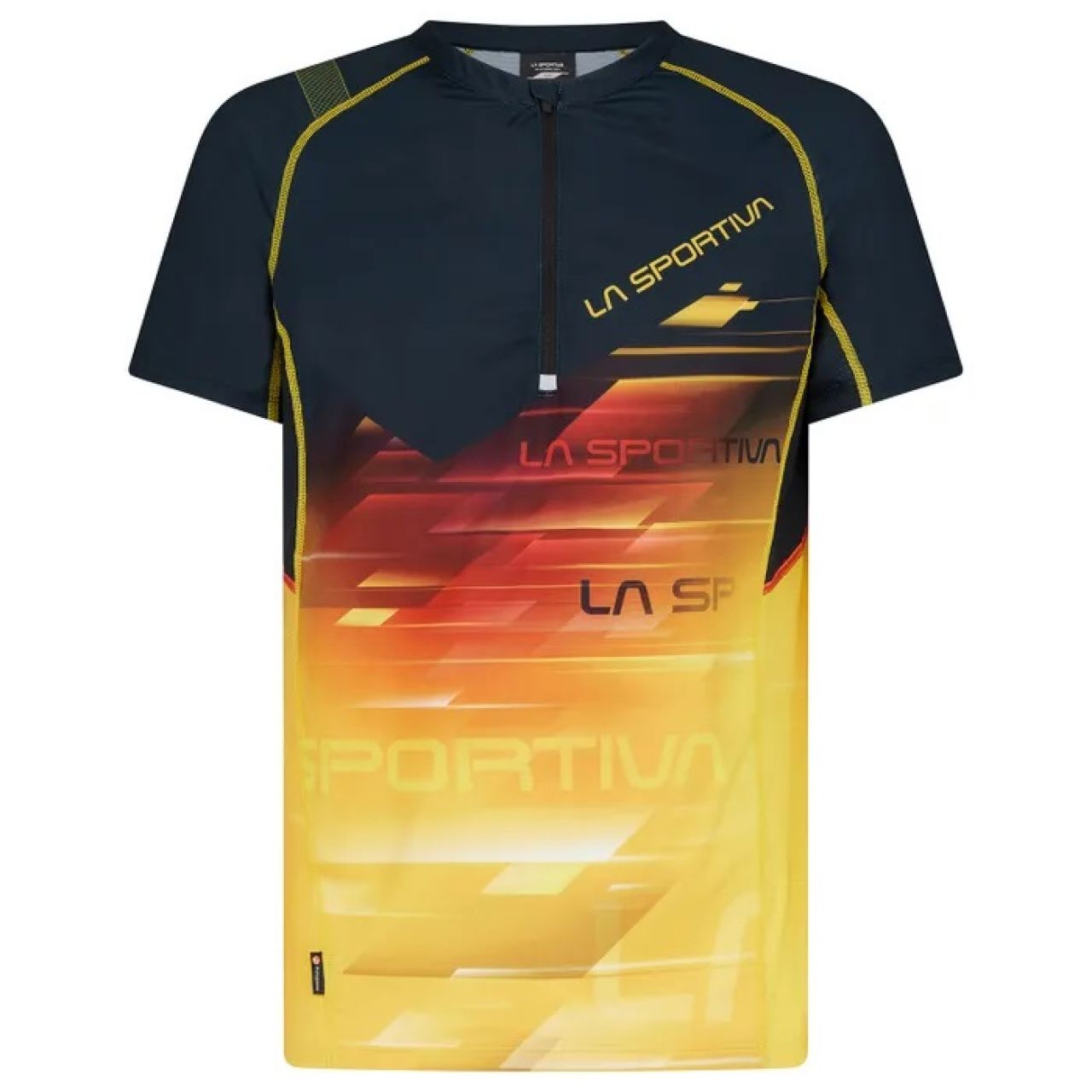 LA SPORTIVA XCELERATOR NOIR ET JAUNE Tee shirt running homme