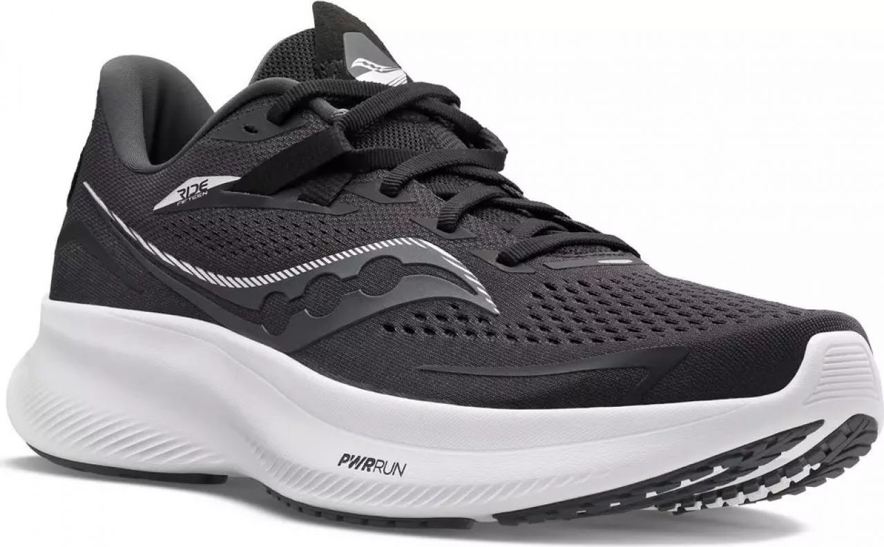 SAUCONY RIDE 15 NOIRE ET BLANCHE Chaussures running