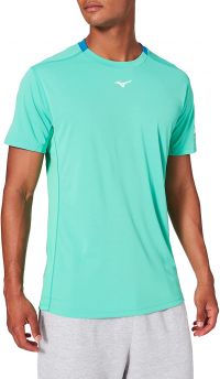 MIZUNO ALPHA SUN PROTECT TEE ALGIERS BLUE Tee Shirt anti-UV pas cher