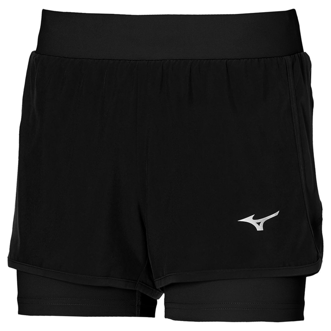 MIZUNO SHORT  TRAILER 2 EN 1 NOIR Short Running  avec sous short intégré
