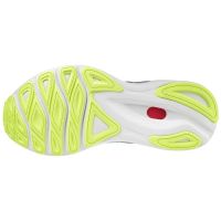 MIZUNO WAVE SKYRISE 3 BLANCHE ET NEO LIME  Chaussures de running pas cher