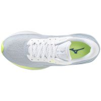 MIZUNO WAVE SKYRISE 3 BLANCHE ET NEO LIME  Chaussures de running pas cher