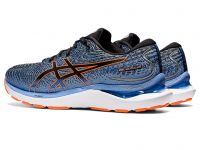 ASICS GEL CUMULUS 24 NOIR ET SHOCKING ORANGE  Chaussures Running pas cher