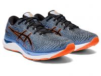 ASICS GEL CUMULUS 24 NOIR ET SHOCKING ORANGE  Chaussures Running pas cher