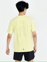 CRAFT ADV  CHARGE TEE TECH GIALLO Tee Shirt running pas cher