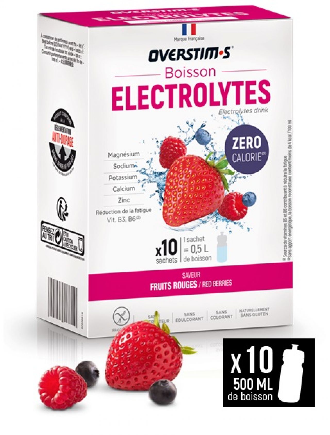 OVERSTIMS BOISSON ELECTROLYTES FRUITS ROUGES  Boisson d effort